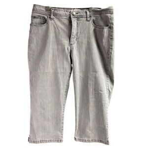 LEE Gray Wash Denim Capri Jeans Classic Fit At Waist Cropped Casual Y2K Momcore